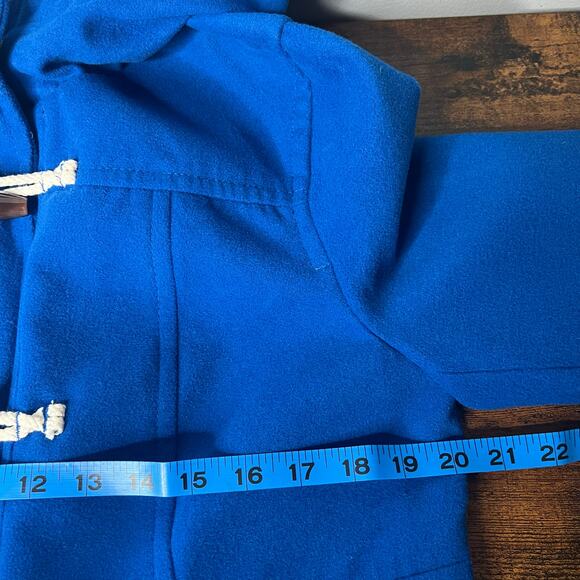 Old Navy Royal Blue Coat Women’s M Toggle Button Peacoat Hood Preppy Nautical - Picture 8 of 10